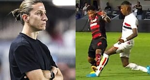 Especialista em leitura labial revela fala de Filipe Luís após expulsão de Plata em jogo do Flamengo x São Paulo