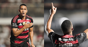 Samuel Lino comemora fim da perseguição em jogos do Flamengo