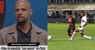 Felipe Melo sobe o tom e reclama de torcida do Flamengo após expulsão de Plata