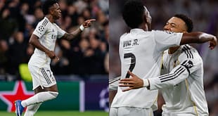 Fim da crise! Vini Jr dá show, participa de 4 gols e é destaque do Real Madrid em vitória na Champions