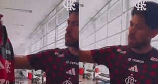 Rossi tem reação inusitada ao ser apresentado à nova camisa do Flamengo: “Está bonita, só que…”