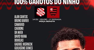 Flamengo divulga lista de relacionados para jogo contra o Bangu, pelo Carioca