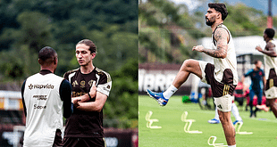 Brasileirão: Filipe Luís define time titular para jogo do Flamengo x Internacional em treino desta terça