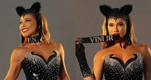 Virgínia usa coleira com nome de Vini Jr em ensaio de Carnaval e choca torcedores do Flamengo